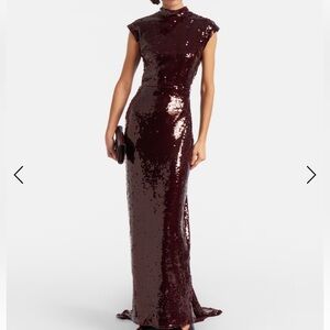 Burgundy Sequin Maxi Dress- Kamaja sequined gown